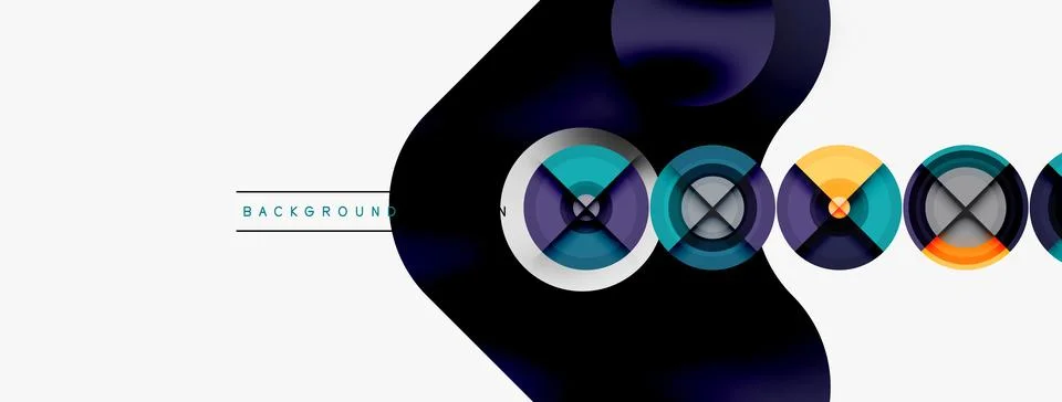 Circle pattern background. Abstract backgrounds bundle for wallpaper, banner Stock Illustration