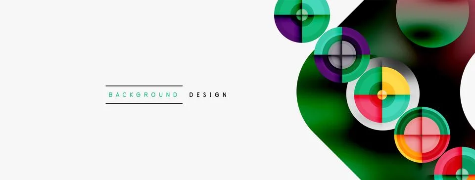 Circle pattern background. Abstract backgrounds bundle for wallpaper, banner Stock Illustration