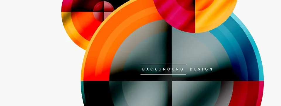 Circle pattern background. Abstract backgrounds bundle for wallpaper, banner Stock Illustration