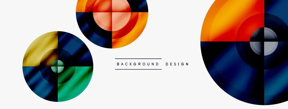 Circle pattern background. Abstract backgrounds bundle for wallpaper, banner Stock Illustration