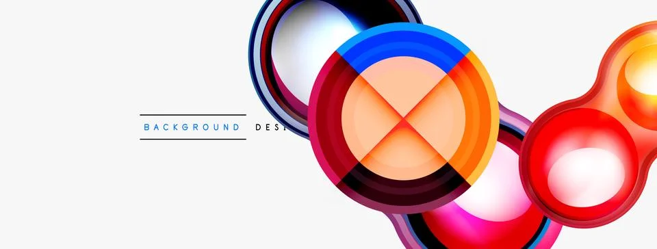 Circle pattern background. Abstract backgrounds bundle for wallpaper, banner Stock Illustration