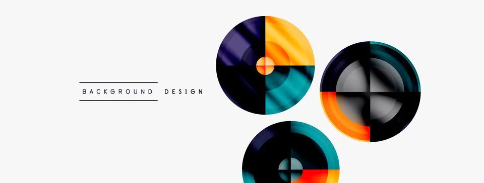 Circle pattern background. Abstract backgrounds bundle for wallpaper, banner Stock Illustration