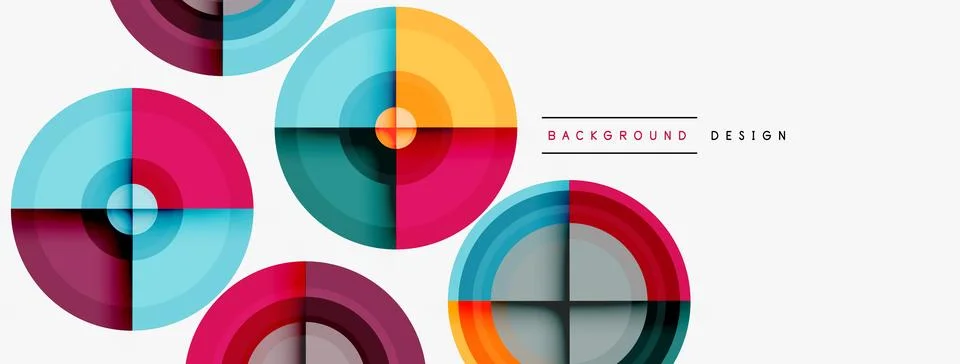 Circle pattern background. Abstract backgrounds bundle for wallpaper, banner Illustrazione stock
