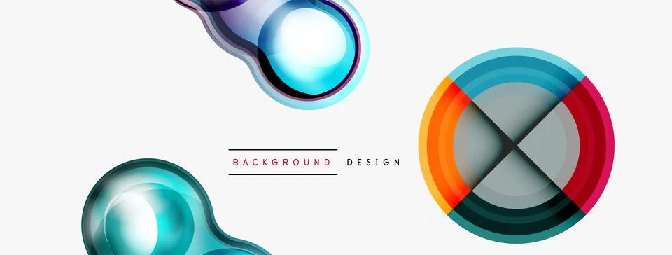 Circle pattern background. Abstract backgrounds bundle for wallpaper, banner Stock Illustration