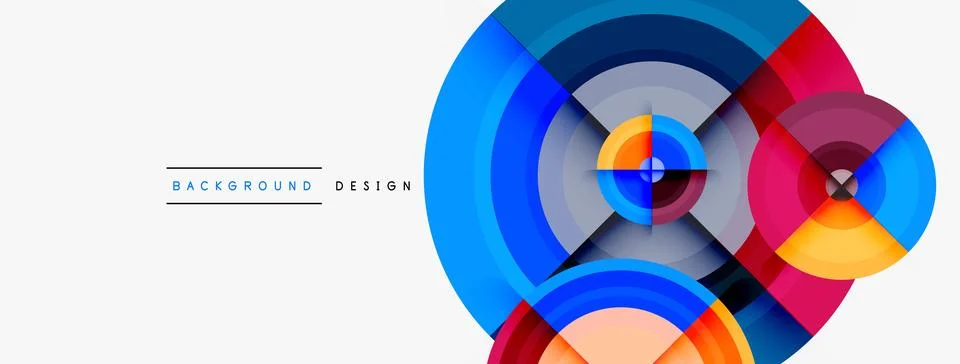 Circle pattern background. Abstract backgrounds bundle for wallpaper, banner Stock Illustration