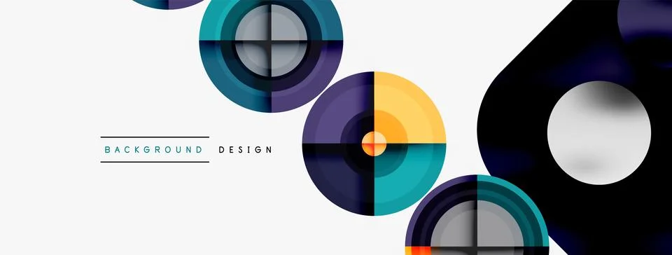 Circle pattern background. Abstract backgrounds bundle for wallpaper, banner Stock Illustration