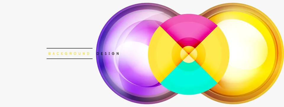 Circle pattern background. Abstract backgrounds bundle for wallpaper, banner Stock Illustration