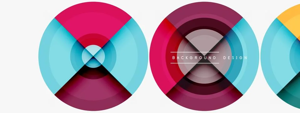 Circle pattern background. Abstract backgrounds bundle for wallpaper, banner Stock Illustration