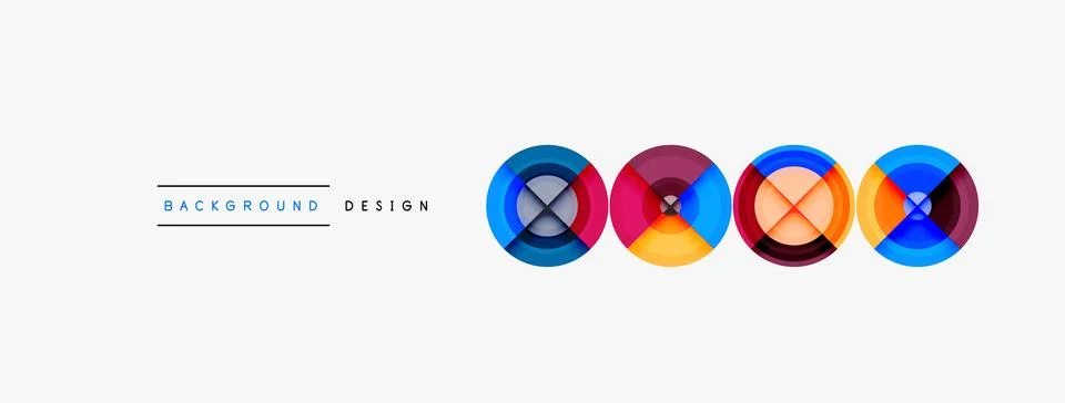 Circle pattern background. Abstract backgrounds bundle for wallpaper, banner Stock Illustration