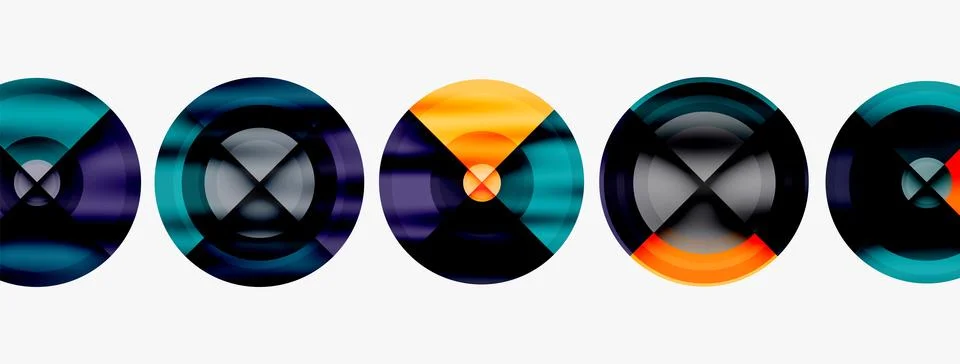 Circle pattern background. Abstract backgrounds bundle for wallpaper, banner Stock Illustration