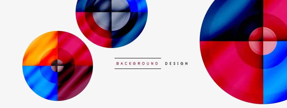 Circle pattern background. Abstract backgrounds bundle for wallpaper, banner Stock Illustration