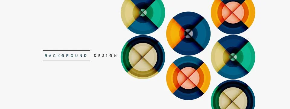 Circle pattern background. Abstract backgrounds bundle for wallpaper, banner Stock Illustration