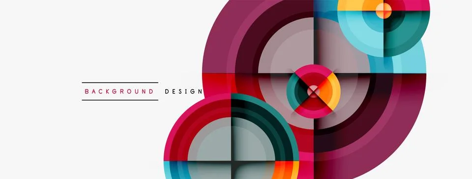 Circle pattern background. Abstract backgrounds bundle for wallpaper, banner Stock Illustration