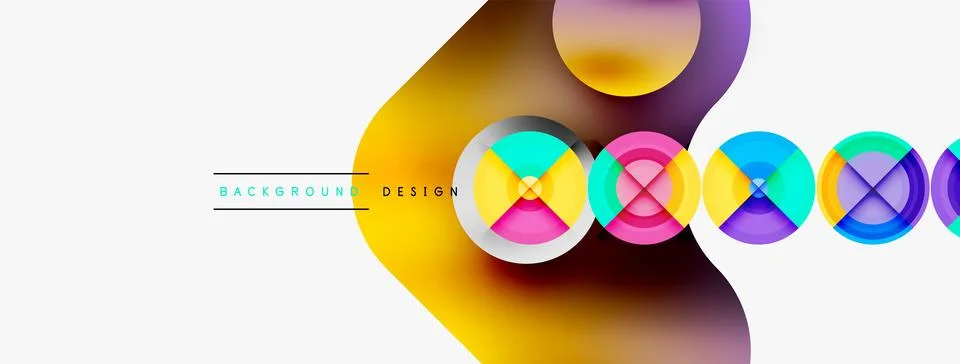 Circle pattern background. Abstract backgrounds bundle for wallpaper, banner Stock Illustration