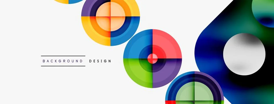 Circle pattern background. Abstract backgrounds bundle for wallpaper, banner Stock Illustration