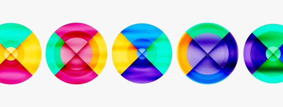 Circle pattern background. Abstract backgrounds bundle for wallpaper, banner Stock Illustration