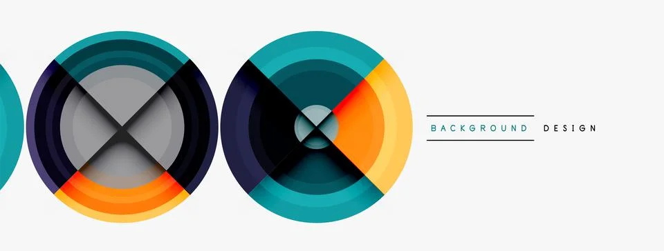 Circle pattern background. Abstract backgrounds bundle for wallpaper, banner Stock Illustration