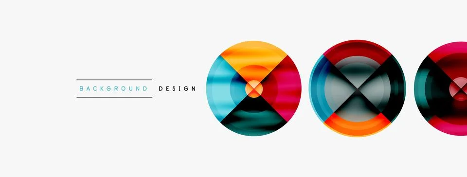 Circle pattern background. Abstract backgrounds bundle for wallpaper, banner Stock Illustration