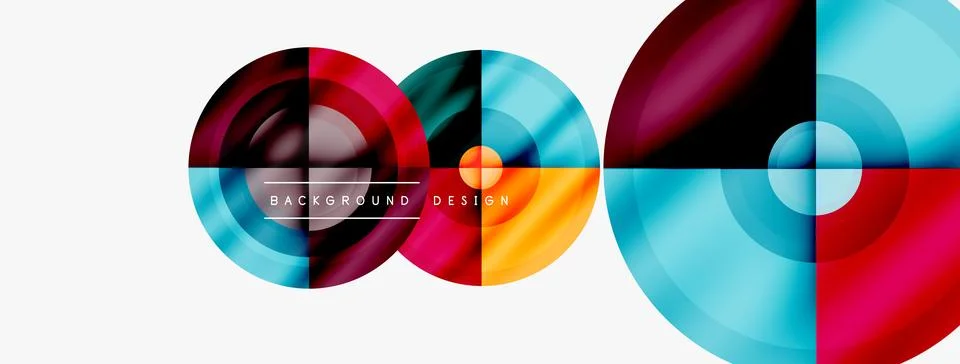 Circle pattern background. Abstract backgrounds bundle for wallpaper, banner Stock Illustration