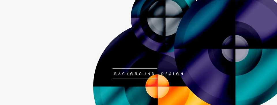 Circle pattern background. Abstract backgrounds bundle for wallpaper, banner Stock Illustration