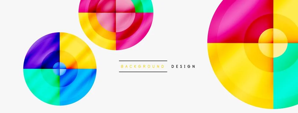 Circle pattern background. Abstract backgrounds bundle for wallpaper, banner Stock Illustration