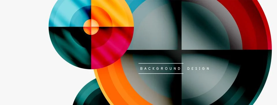 Circle pattern background. Abstract backgrounds bundle for wallpaper, banner Stock Illustration