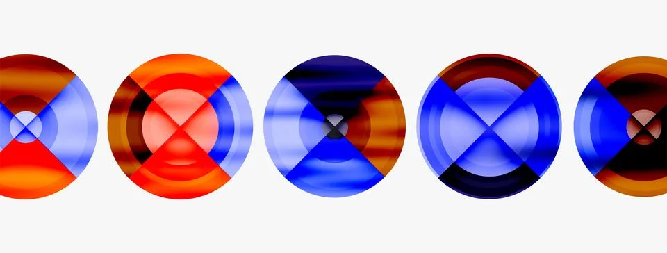 Circle pattern background. Abstract backgrounds bundle for wallpaper, banner Stock Illustration