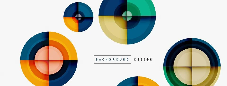 Circle pattern background. Abstract backgrounds bundle for wallpaper, banner Stock Illustration