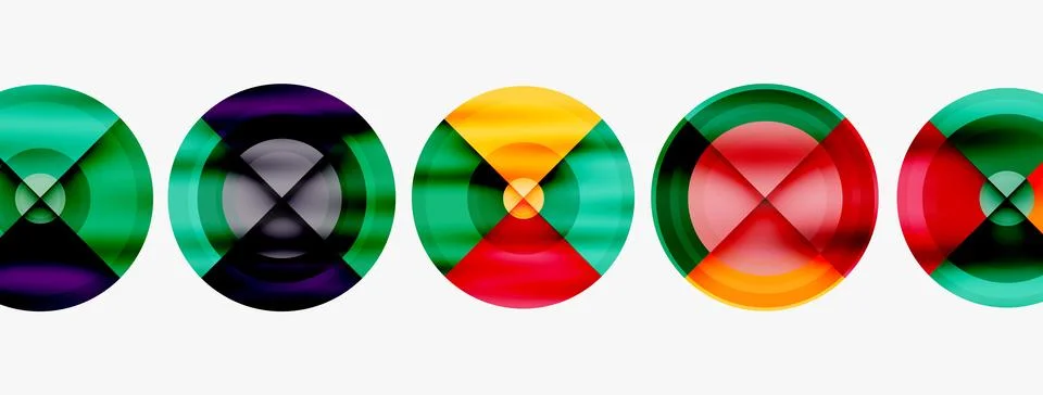 Circle pattern background. Abstract backgrounds bundle for wallpaper, banner Stock Illustration