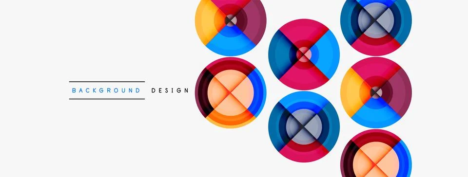 Circle pattern background. Abstract backgrounds bundle for wallpaper, banner Stock Illustration
