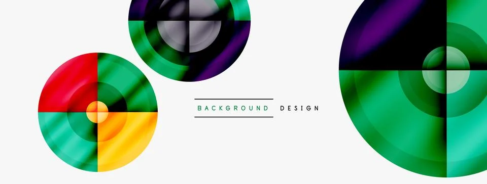 Circle pattern background. Abstract backgrounds bundle for wallpaper, banner Stock Illustration