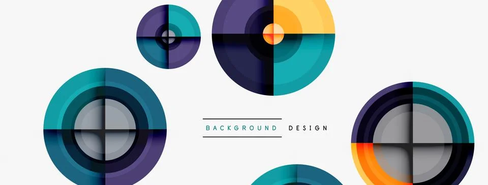Circle pattern background. Abstract backgrounds bundle for wallpaper, banner Stock Illustration