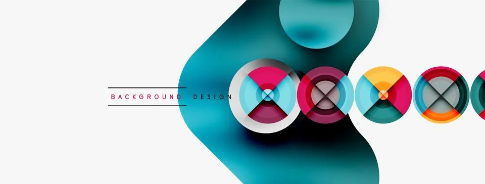 Circle pattern background. Abstract backgrounds bundle for wallpaper, banner Stock Illustration