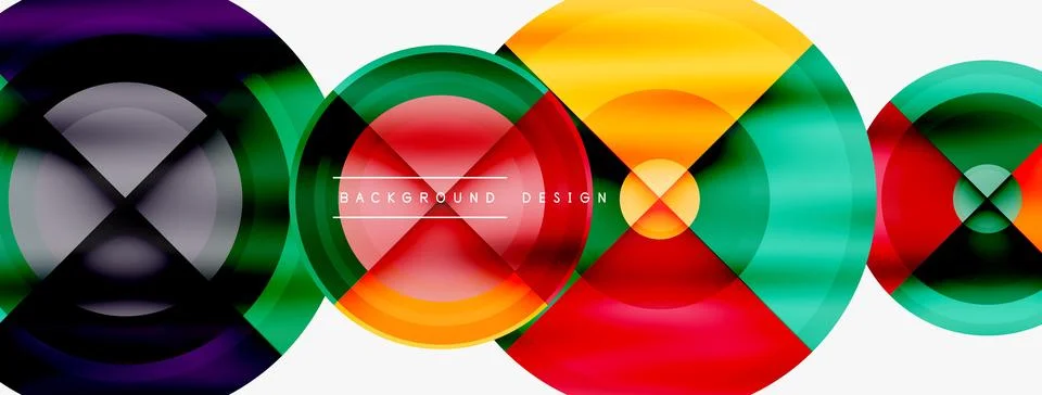 Circle pattern background. Abstract backgrounds bundle for wallpaper, banner Stock Illustration
