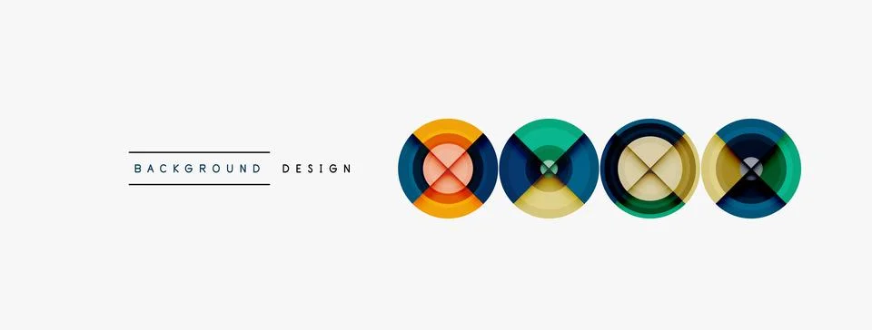 Circle pattern background. Abstract backgrounds bundle for wallpaper, banner Stock Illustration