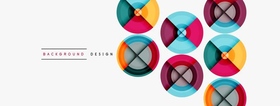 Circle pattern background. Abstract backgrounds bundle for wallpaper, banner Stock Illustration