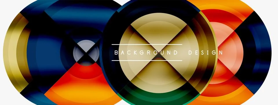 Circle pattern background. Abstract backgrounds bundle for wallpaper, banner Illustrazione stock