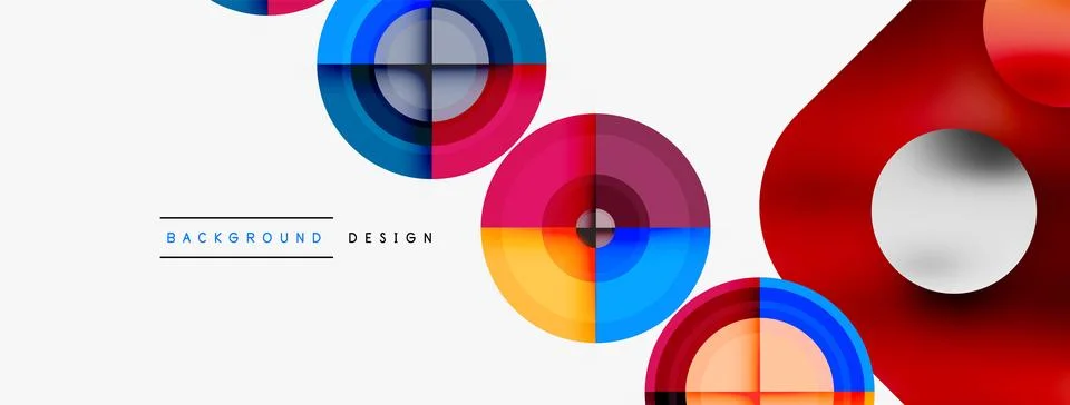 Circle pattern background. Abstract backgrounds bundle for wallpaper, banner Stock Illustration