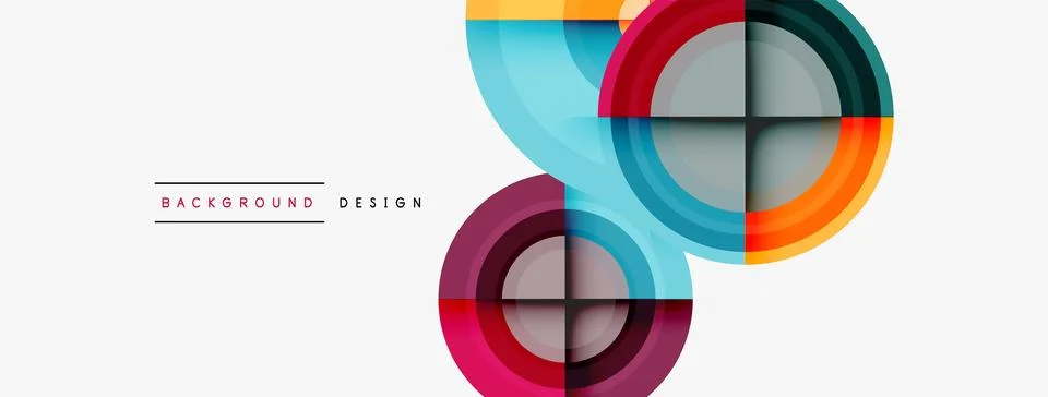 Circle pattern background. Abstract backgrounds bundle for wallpaper, banner Stock Illustration