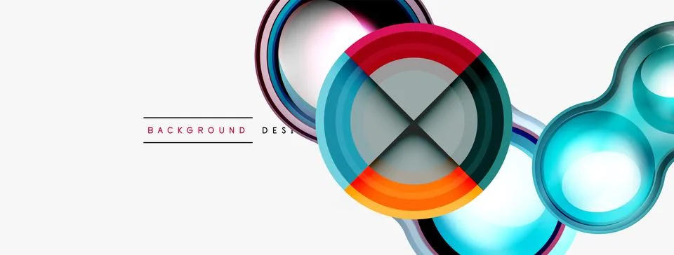 Circle pattern background. Abstract backgrounds bundle for wallpaper, banner Stock Illustration