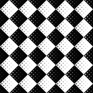 Circle pattern background - black and white vector graphic design Illustrazione stock