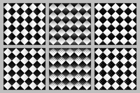 Circle pattern background set - abstract vector illustrations Stock Illustration