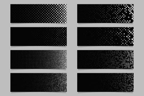 Circle pattern banner background set - modern vector template designs Stock Illustration