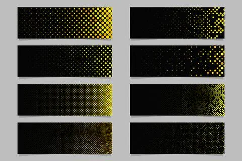 Circle pattern banner background set - modern vector designs Illustrazione stock