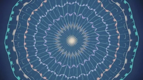 Circle pattern with blue background and radial design effects Stock Footage 337386983