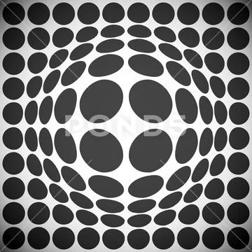 Circle pattern with bulge distortion. Vector art. Illustrazione stock