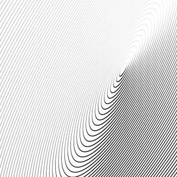 Circle pattern with dynamic, irregular lines. Geometric circular pattern with Illustration