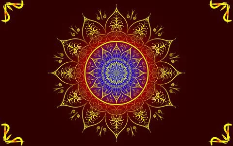 Circle pattern floral Mandala art vector Stock Illustration