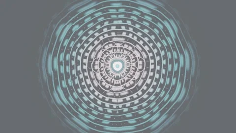 Circle pattern with light and dark waves in abstract design Stock Footage 337375059