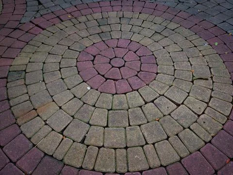Circle pattern made from brick Stock Photos